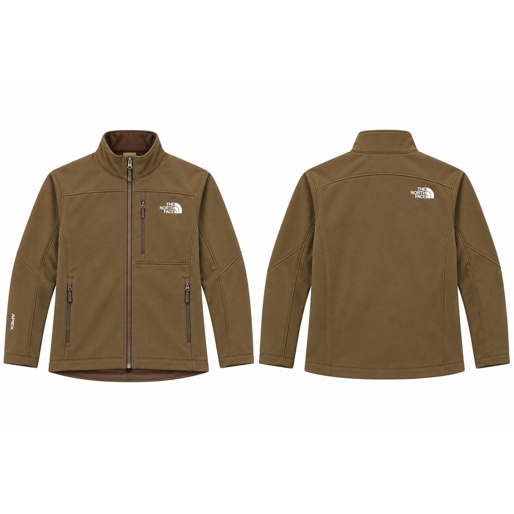 The North Face Jacket Mens Large Brown Full Zip Apex Softshell Hiking Outdoor